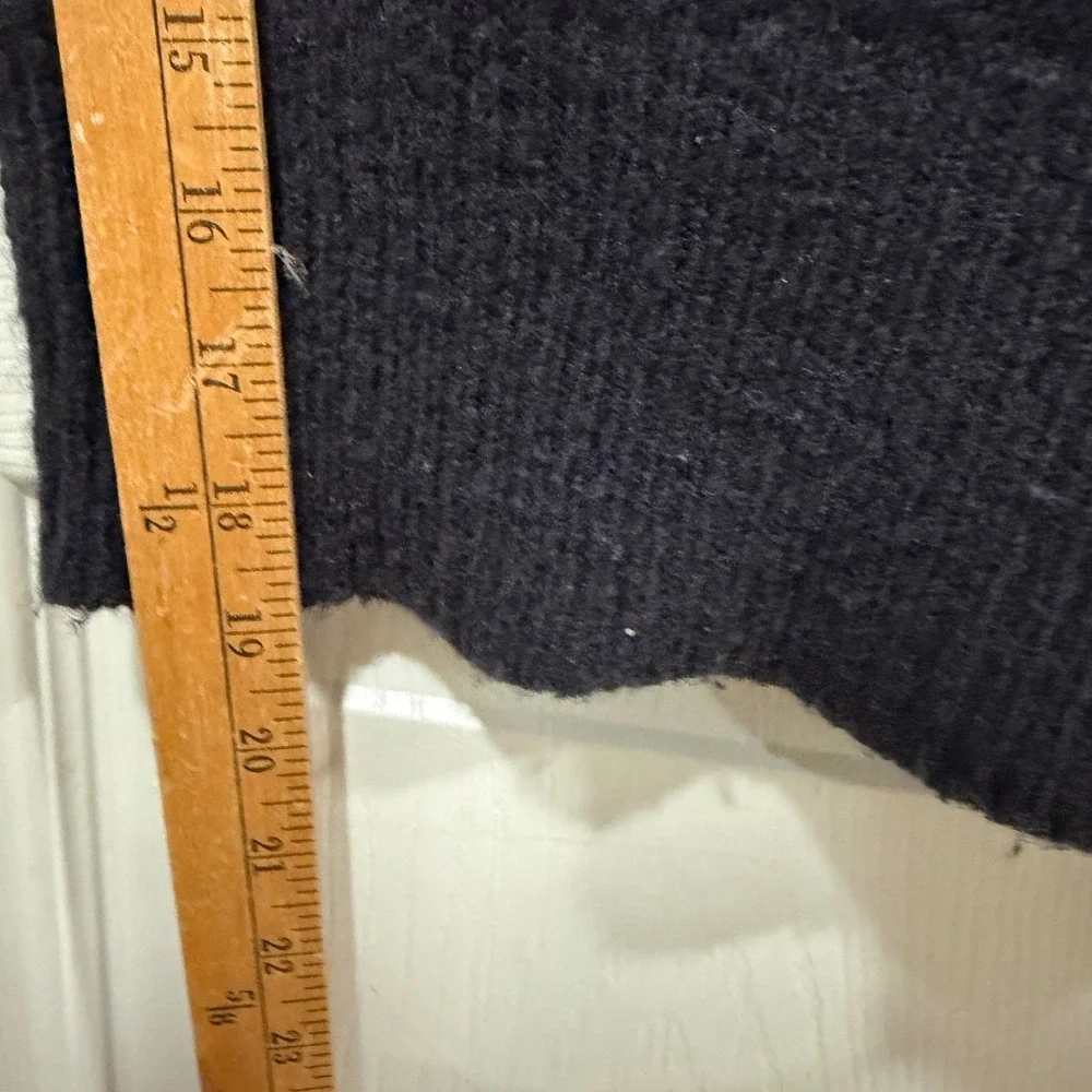 360 Cashmere Monica Sweater Navy Blue 100% Cashmere Mock Neck Ladder Back Small‎